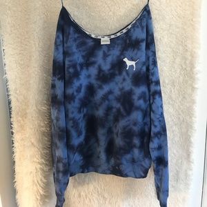 Victoria Secret Pink Tie-die Scoop Neck Sweater